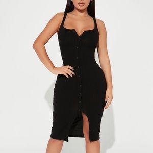 Black midi dress
